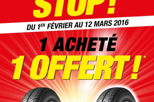 1 pneu acheté = 1 pneu offert